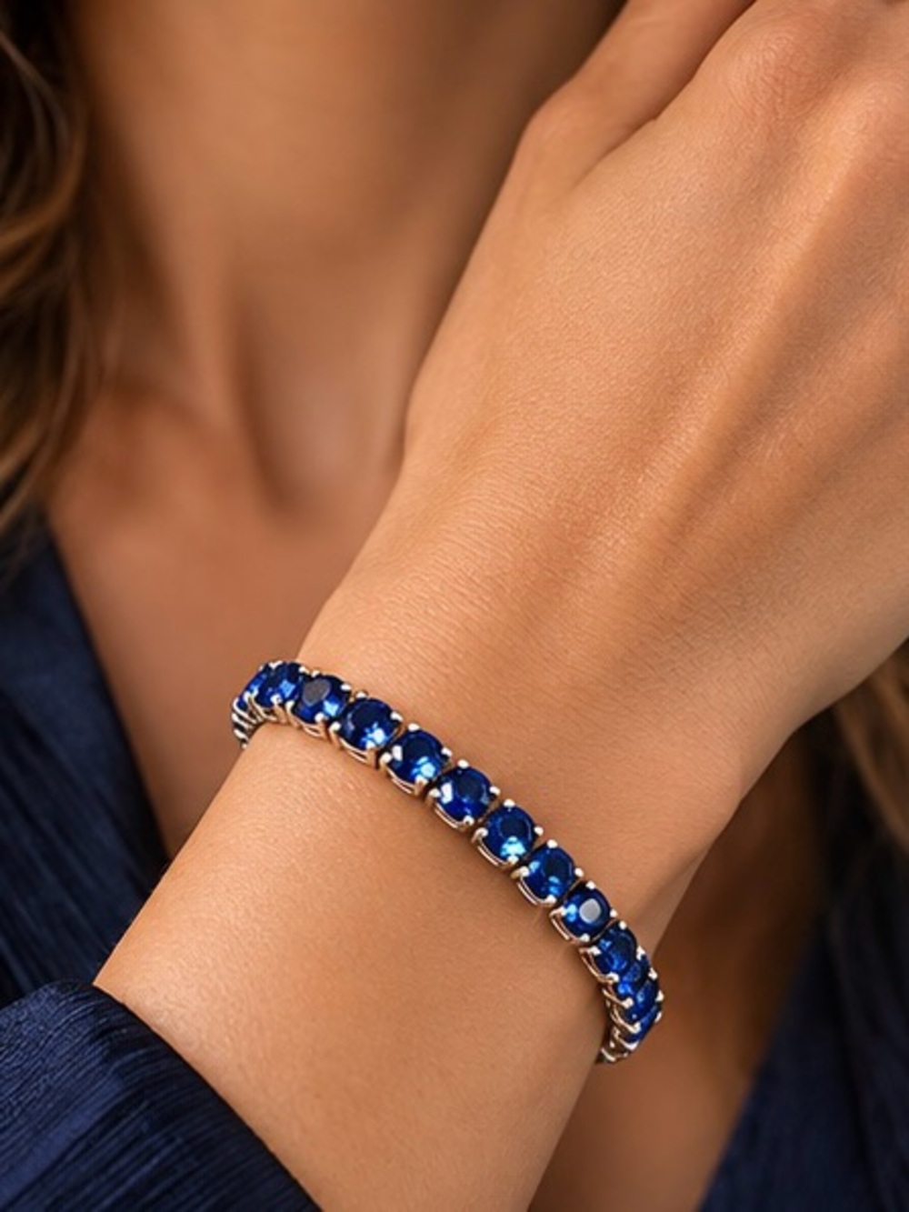 💙Navy Blue Gem Designer Inspired Tennis Bracelet💙